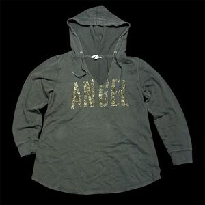 Black VS Hoodie with Gold 'Angel' Print